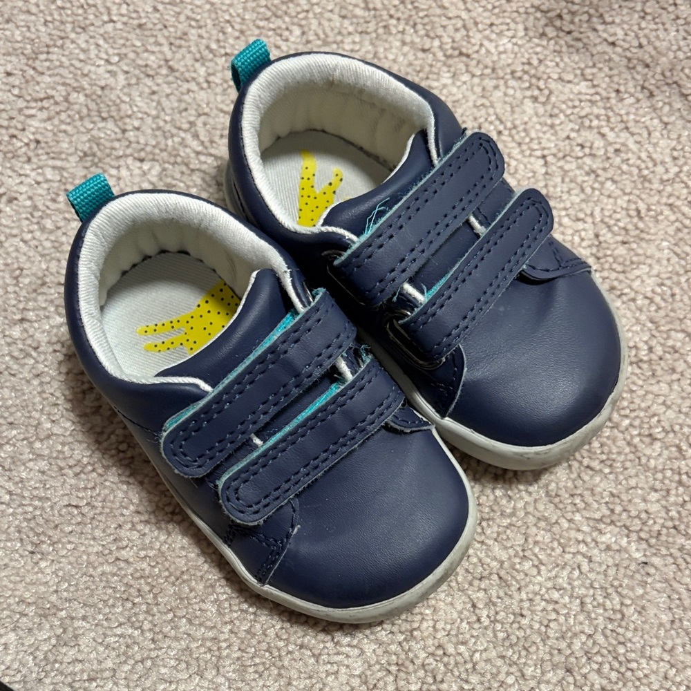 Navy Blue Baby Walker Shoes with Velcro Straps